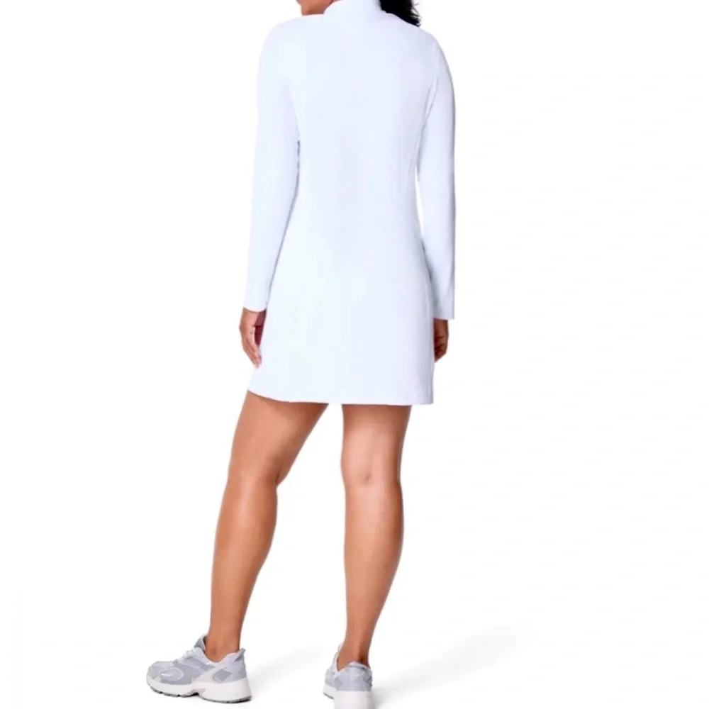 Spanx Half-Zip Rib White Minidress - Picture 10 of 13